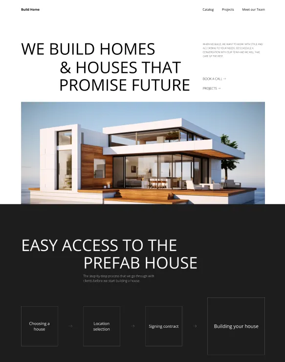 BuildHome site built in Webflow